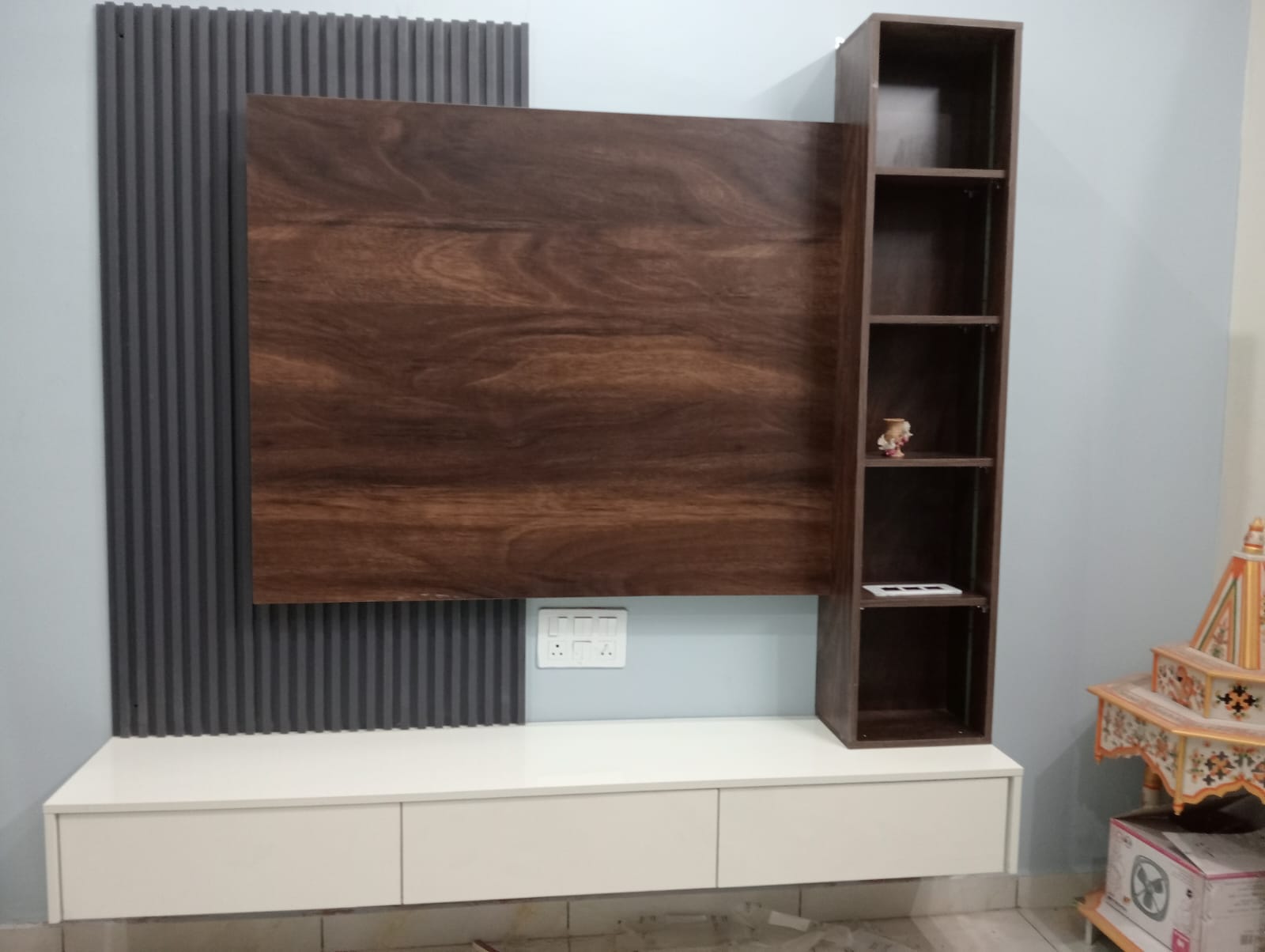 Walnut & Grey TV Unit