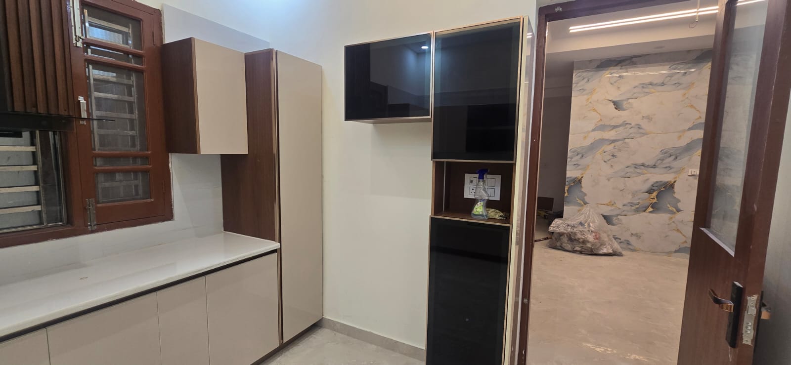 Cream Kitchen with Tall Storage