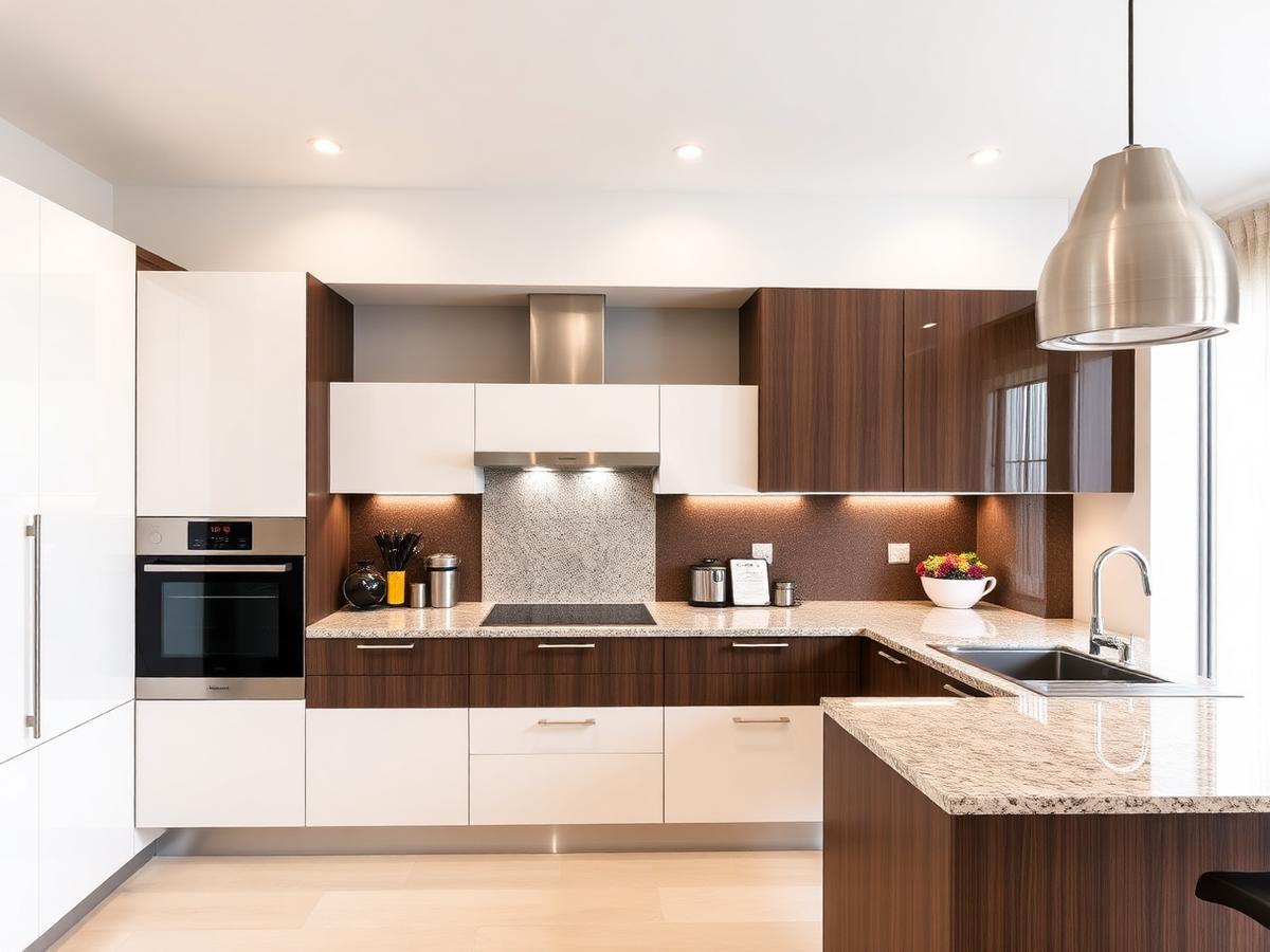 Contemporary two-tone modular kitchen